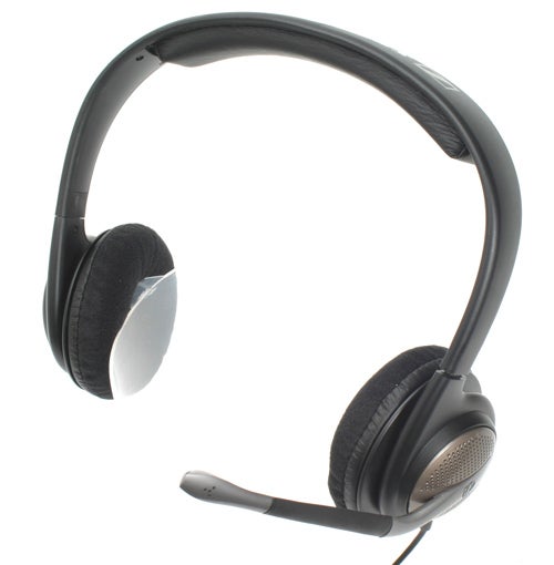 Sennheiser PC166 USB headset with microphone on white background.