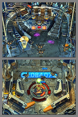 Screenshots of Metroid Prime: Pinball gameplay.