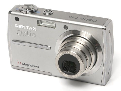 Pentax Optio T30 camera on white background.