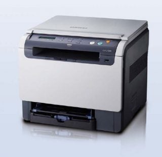 Samsung CLX-2160N multifunction printer on white background.
