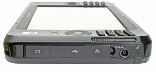 Close-up of Samsung Q1 Ultra side showing ports and controls
