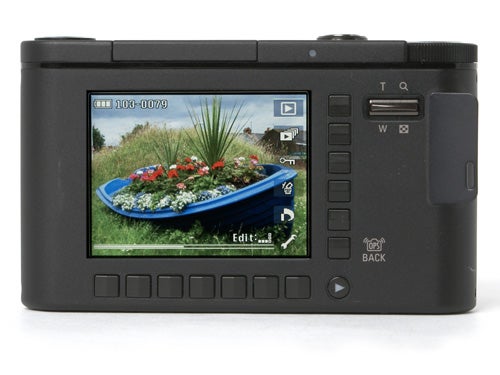Samsung NV7 OPS camera with image preview on LCD screen.