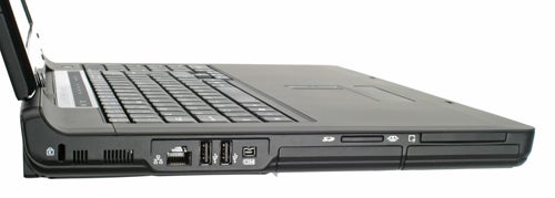 Side view of Alienware Area-51 m9750 laptop showing ports.