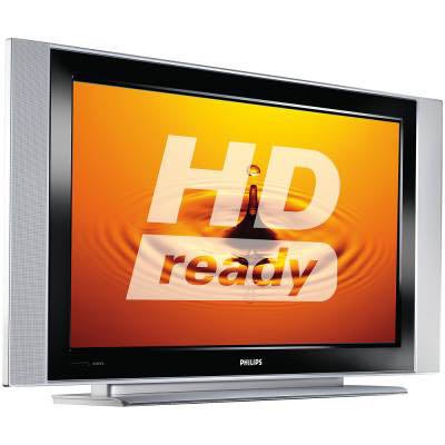Philips 42PF5521D 42-inch plasma TV displaying HD ready screen.
