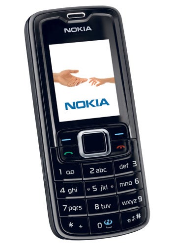 Nokia 3110 classic mobile phone with logo on screen.