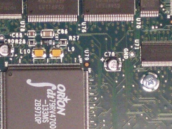 Close-up of a Casio Exilim camera's circuit board.