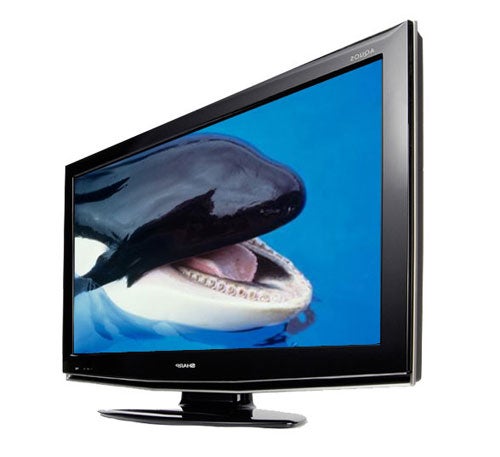 Sharp LC32RD2E 32-inch LCD TV displaying an orca image.