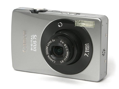 Canon Digital IXUS 75 camera on a white background