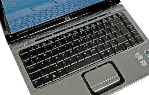 HP Pavilion dv2560ea laptop open on keyboard and screen view