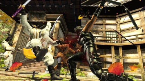 Ninja Gaiden Sigma gameplay showing intense sword fight.