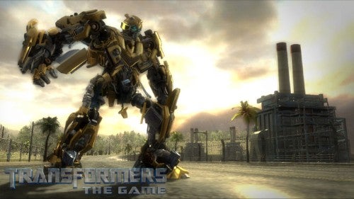 Screenshot of Transformers: The Game featuring robotic character.