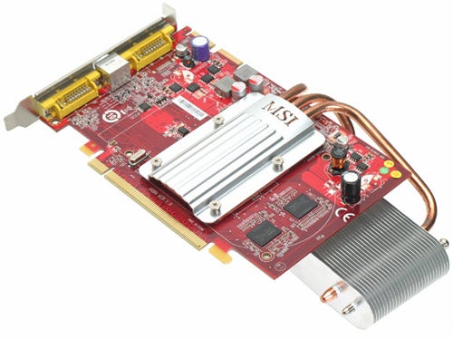 MSI RX2600XT graphics card on white background.