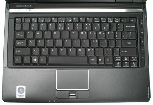 Acer TravelMate 6292 laptop keyboard and touchpad.