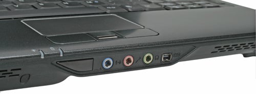 Close-up of Acer TravelMate 6292 laptop's side ports.