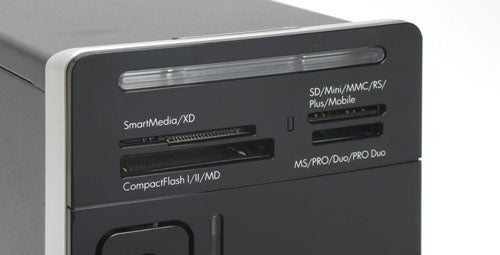 Close-up of HP Pavilion S3040 card reader slots.