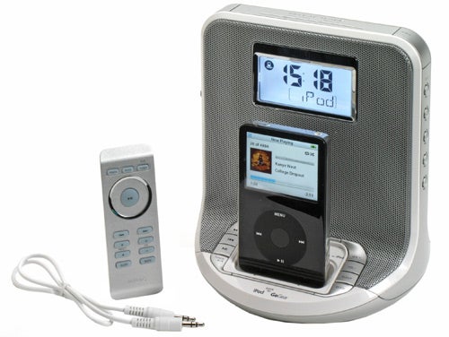 Philips AJ300D iPod clock radio with remote and cable.
