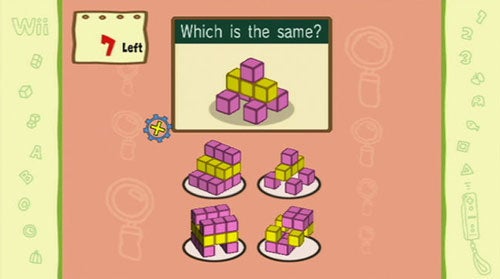 Screenshot of Big Brain Academy game puzzle on Wii.