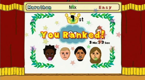 Big Brain Academy game screen showing a first place ranking.