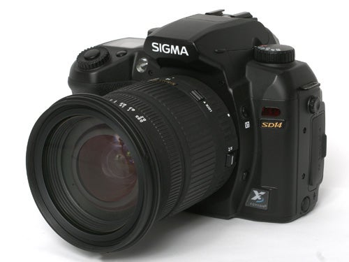Sigma SD14 Digital SLR camera with lens attached.