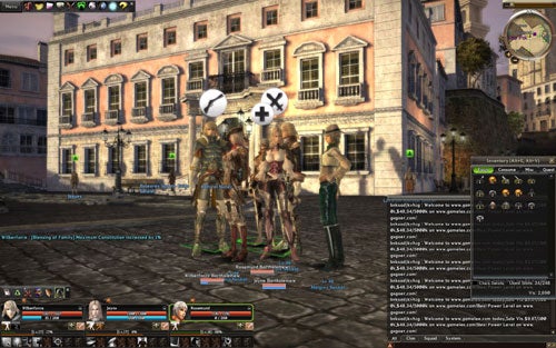 Screenshot of Granado Espada game showing characters and interface.