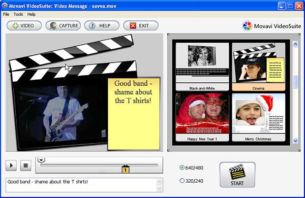 Screenshot of Movavi VideoSuite interface with video editing tools.
