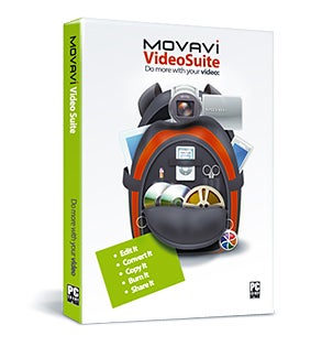 Movavi VideoSuite 4.5 software package box.