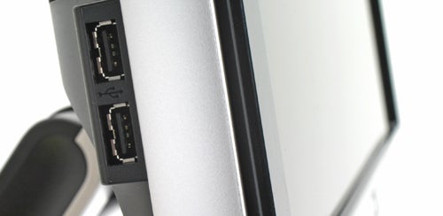 Side view of HP w2207 monitor showing USB ports.