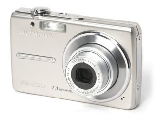Olympus FE-230 digital camera on white background