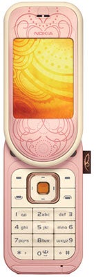 Nokia 7373 Pink Phone with ornate pattern design.