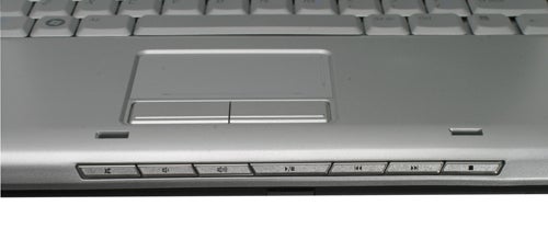 Close-up of Dell Inspiron 1520 laptop keyboard and touchpad.