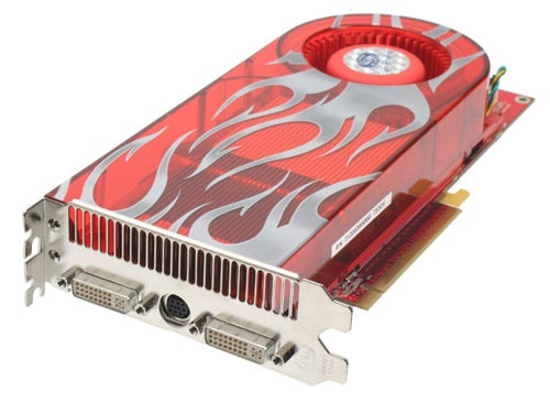 Sapphire HD 2900 XT graphics card with red flame design