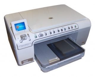 HP Photosmart C5280 All-in-One printer on white background.
