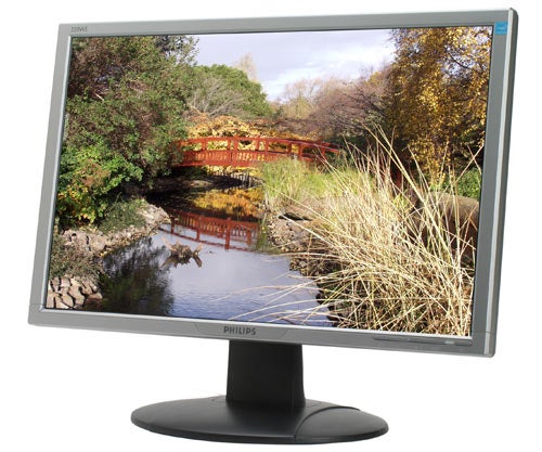 Philips 220WS8FS monitor displaying a landscape image.