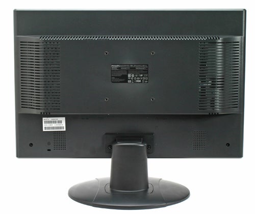 Rear view of Philips 220WS8FS monitor showing ports and stand.