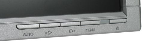 Close-up of Philips monitor's control buttons