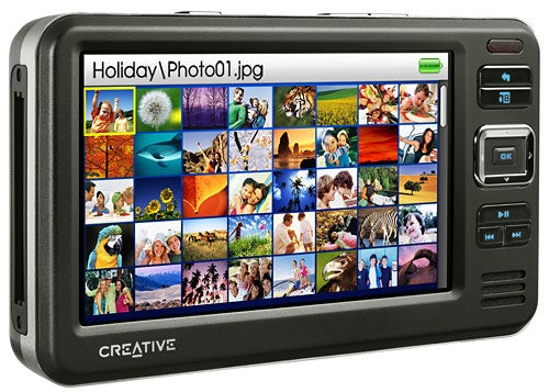 Creative Zen Vision W 30GB media player displaying photo gallery.