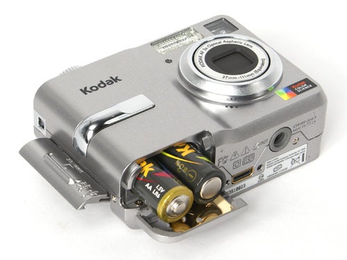 Kodak EasyShare C743 camera with batteries inserted.