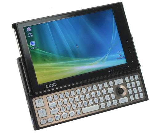 OQO Model 02 Ultra Mobile PC with sliding keyboard and display.