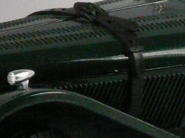 Close-up of Panasonic Lumix DMC-FZ18 camera handle and dials.