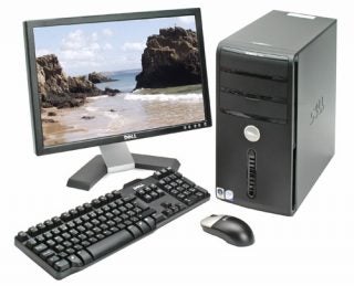 Dell Vostro 200 desktop computer with monitor, keyboard, and mouse.