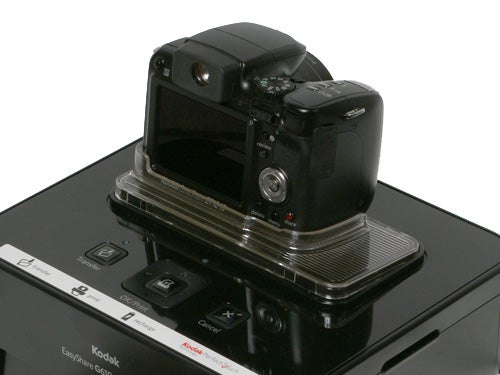 Kodak EasyShare E610 Printer Dock with a mounted camera.