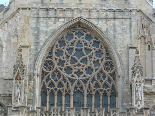 Photo taken with Panasonic Lumix of a gothic church window.