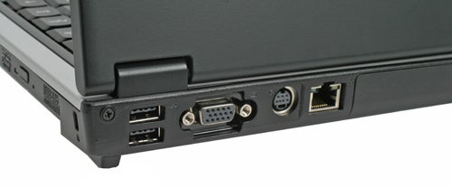 Close-up of Zepto Znote 6224W laptop's side ports.