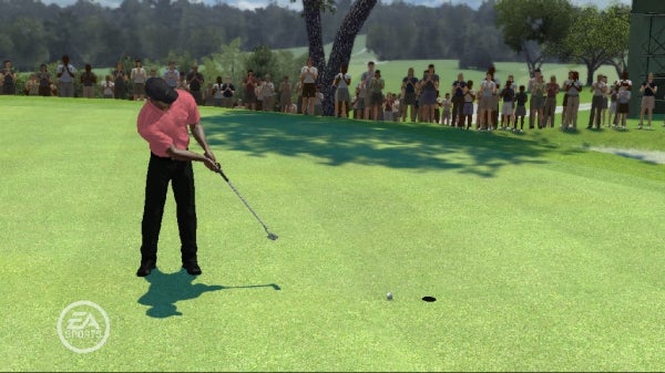 Screenshot of Tiger Woods PGA Tour 08 gameplay on green.