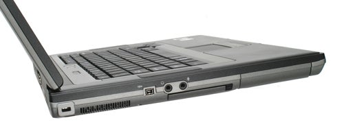 Side view of Dell Latitude D531 laptop showing ports.