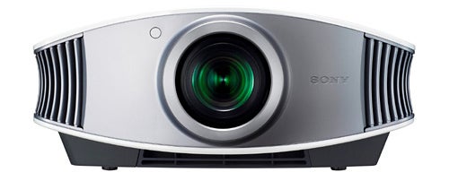 Sony VPL-VW50 projector front view showing lens and branding.