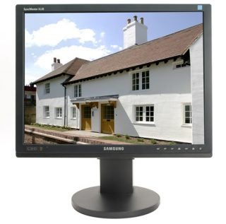Samsung SyncMaster XL20 monitor displaying a house image.