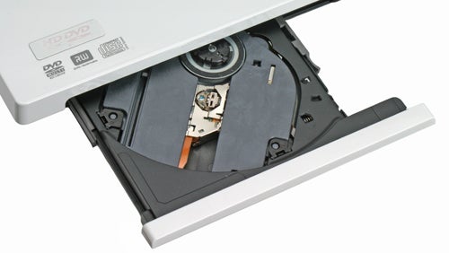 Toshiba Qosmio G40-10E laptop with open DVD drive