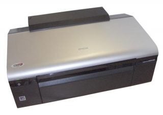 Epson Stylus Photo R285 inkjet printer on white background.