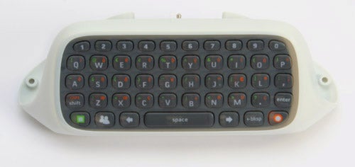 Microsoft Xbox 360 Messenger Kit keyboard on white background.
